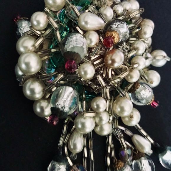 Brooch, Vintage Hand Crafted Mixed Media - Picture 7 of 12